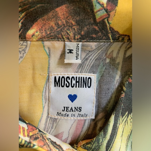 VTG MOSCHINO JEANS Men’s Size Medium Native American Print Button Down Shirt - Picture 5 of 12